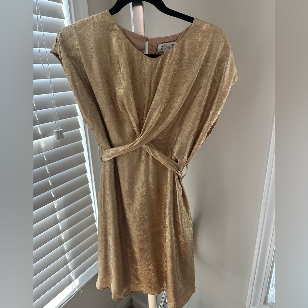 Molly Bracken gold mini dress